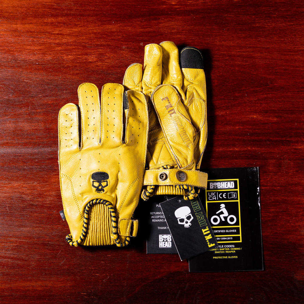BOBHEAD - Protective Motorcycle Glove Shifter Blk MRK2 Yellow