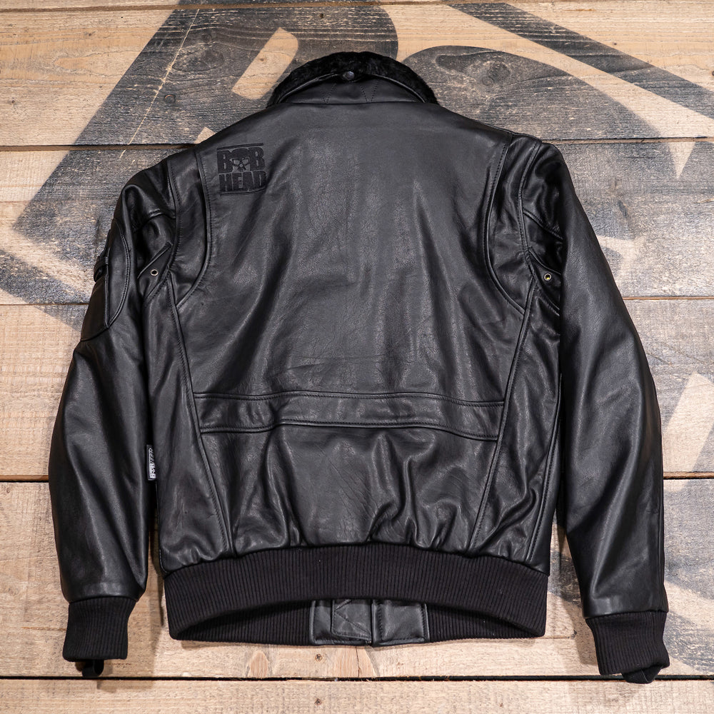BOBHEAD - Protective Leather Jacket Bomber Black