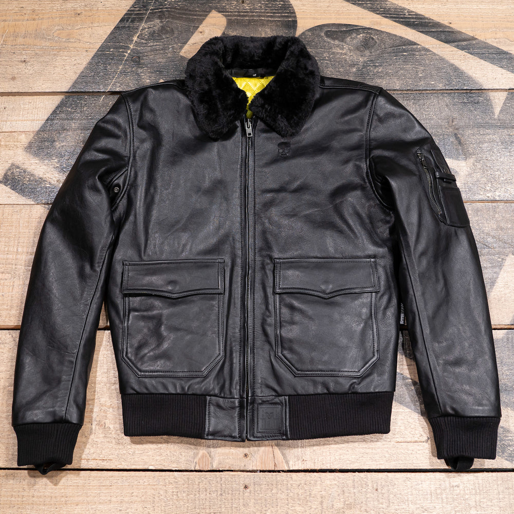 BOBHEAD - Protective Leather Jacket Bomber Black