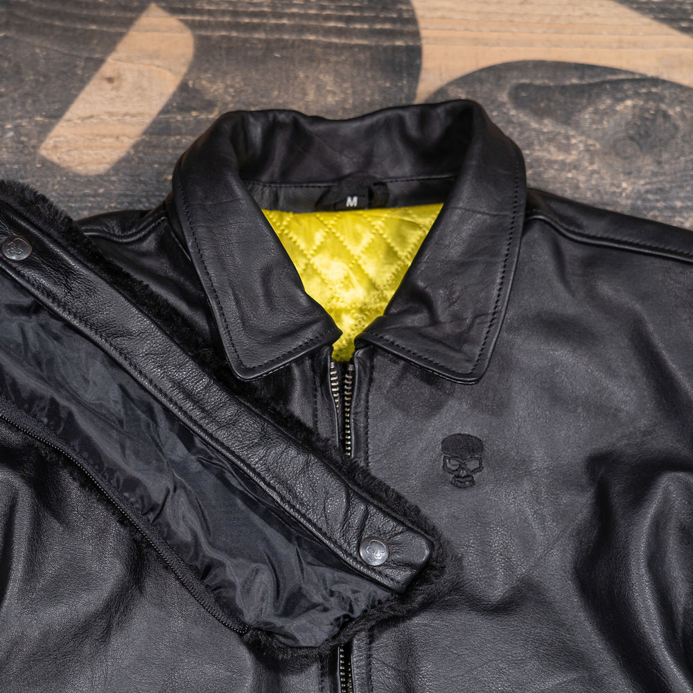 BOBHEAD - Protective Leather Jacket Bomber Black