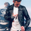 BOBHEAD - Protective Leather Jacket Brando Black