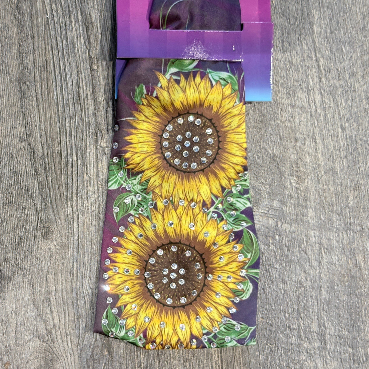 Headband Wrap - Bling Bands Sunflowers Rhinestone Crystal