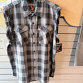 Shirt - Men's Flannel Sleeveless - Black/Gray