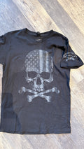 T-Shirt - Men's SS Flag Skull - Black
