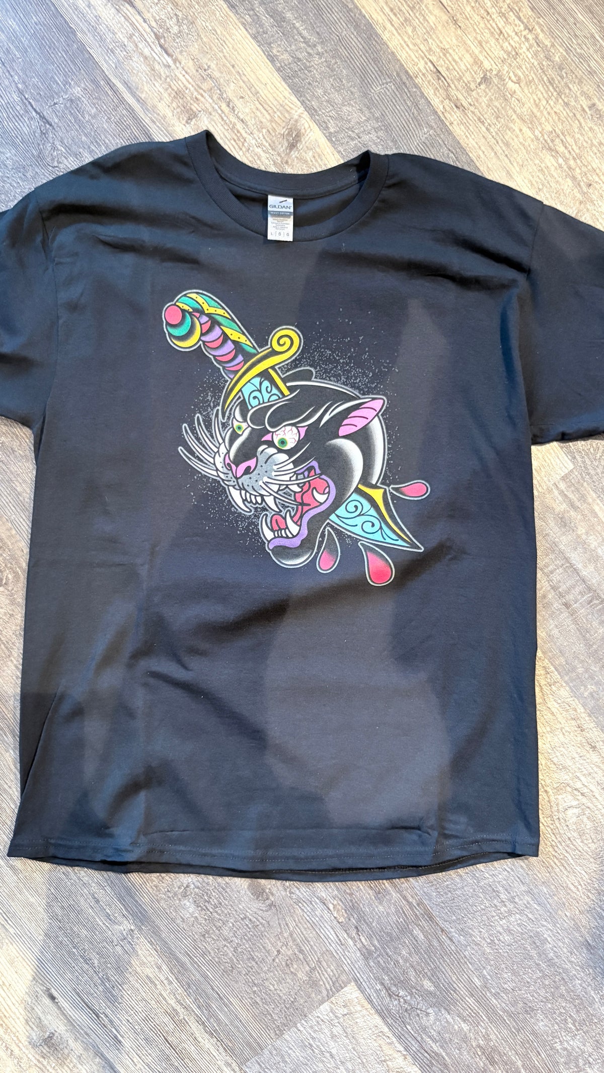T-Shirt - Men's SS Panther Tattoo - Black