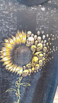 T-shirt - Ladies SS Burnout Sunflower - Black