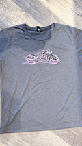 T-Shirt - Ladies SS Fire Bobber Motorcycle - Grey