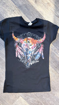 T-Shirt - Ladies SS Wildflowers Wild and Free - Black