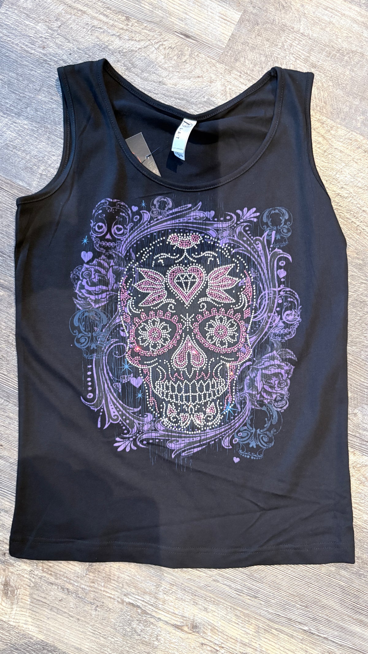 T-Shirt - Ladies TT Sugar Skull Bling - Black
