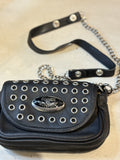 Shoulder Bag - Ladies Leather/Chain Strap - Black