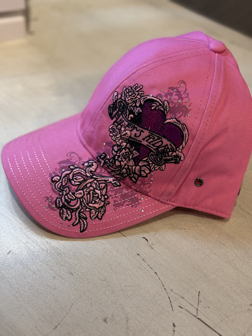 Ball Cap - Ladies Let's Ride Heart/Pink