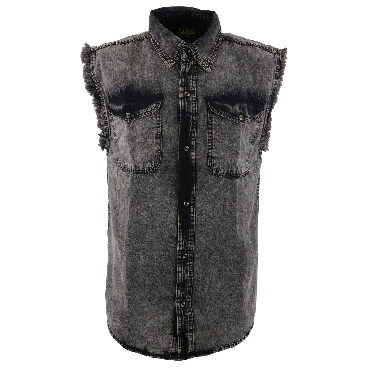 Shirt - Men's Classic Frayed Sleeveless - Black
