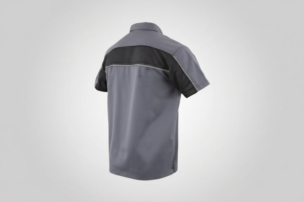 Shirt - Men's Mechanic SS With Pocket Grey/Black